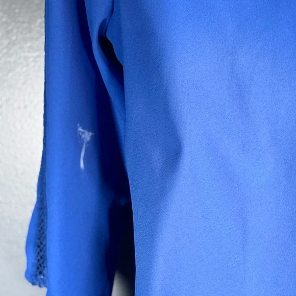 Dana Buchman Blue Blouse Crochet Trim 3/4 Sleeve XL New With Tags (flawed) - Picture 9 of 15